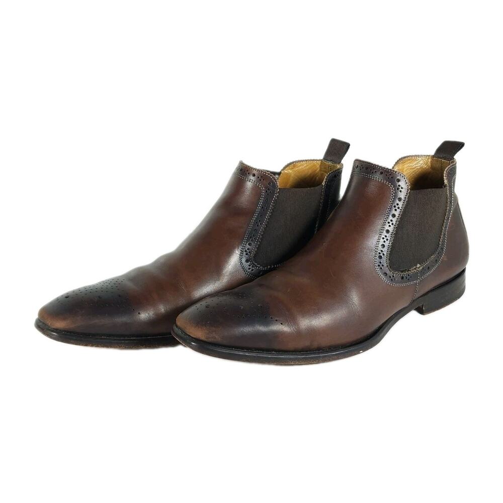 Antonio Maurizi Men's US7 EU40 Brown Burnished Leather Chelsea Ankle boots